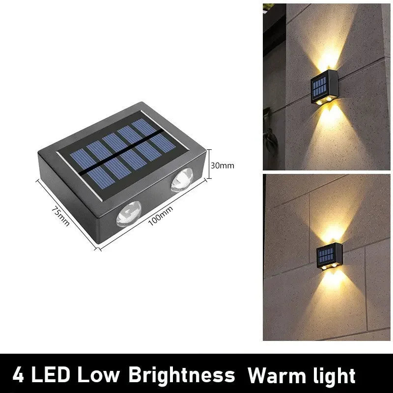 Solar LED Light Outdoor Solar LED Wall Lamp High Brightness Up And Down Luminous Lighting for Outdoor Garden Decoration Sunlight