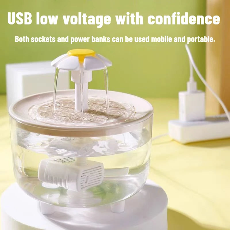 Auto Circulating 2-in-1 Parrot Bath & Pet Water Fountain, Drip-Free Design for Small Pets, USB Powered
