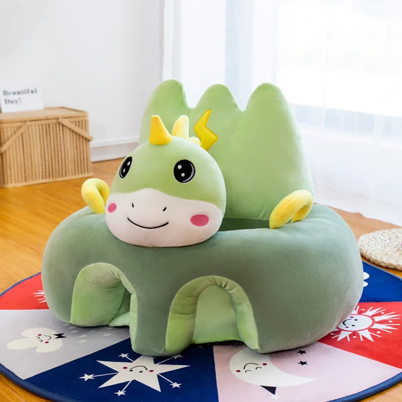 Babies-Preschoolers Upholstered Soft Velvet Fabric Electric Embroidery Cute Cartoon Animal Face Images Learning Seat Chairs/Ages: Newborn 0-3 Years + Older/Colors-Orange/Green/Gray/Black/Brown/Red/Multicolor/Checkered/Animals