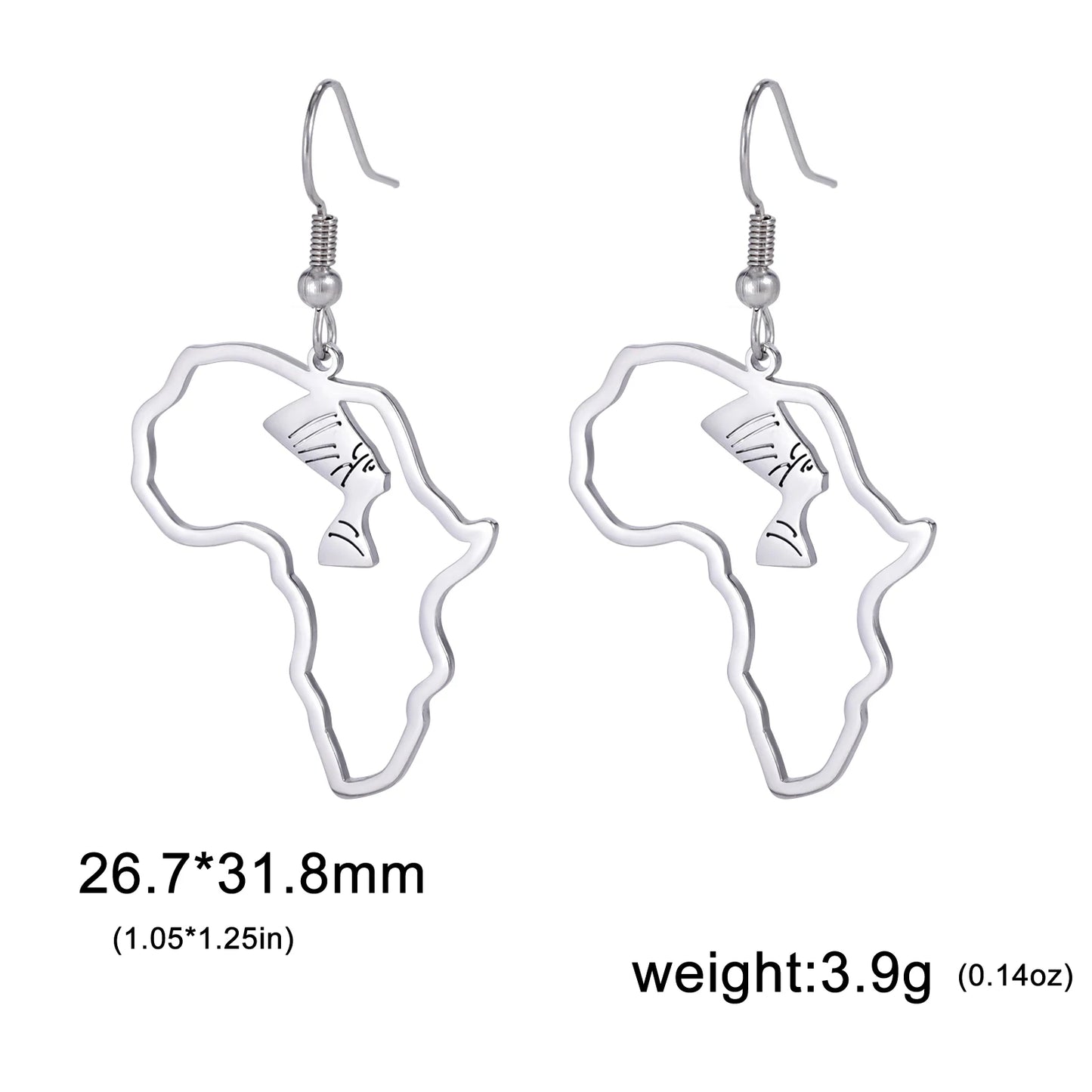 UNIFT Women Stainless Steel Metal Imitation Gold-Plated Africa Safari Animals Map Drop Earrings/Colors-Gold/Multicolor/Animals