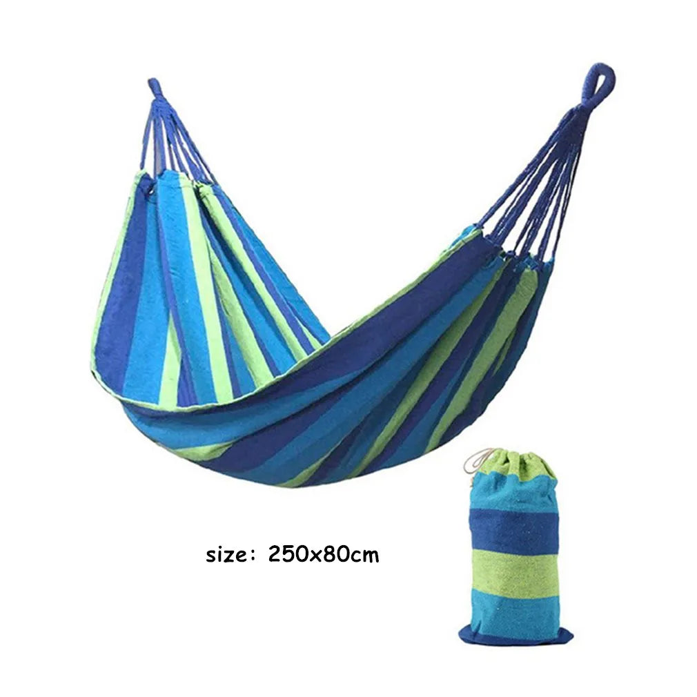 No-EN-Name-Null Outdoor-Indoor One Person Striped Black-Gray Canvas Fabric Hanging Swinging Hammock Chairs