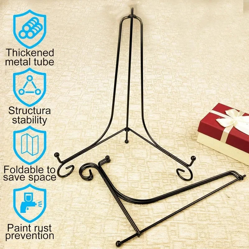 DIY Craft Black Thicken Iron Tube Bracket Foldable Removable Display Stand Holders