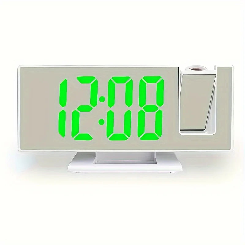 Mirrored Face Rectangle Intelligent Plastic Digital LED Multifunctional Projector Plug-In USB-DC Cable Alarm Clocks/Colors-Black/White/Multicolor