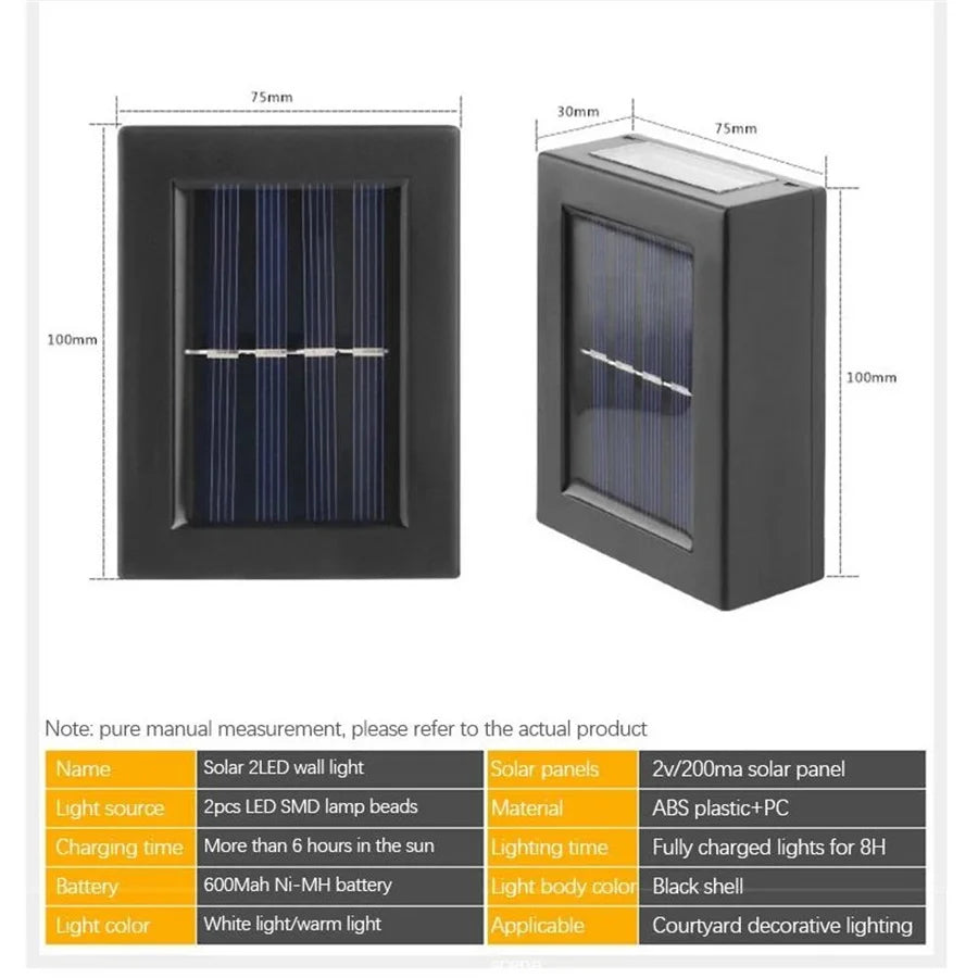 Solar Led Light Outdoor Waterproof Garden Decorations Wall Lamps 1/2/4PCS Stair Balcony Courtyard Fence Outdoor Solar Lights