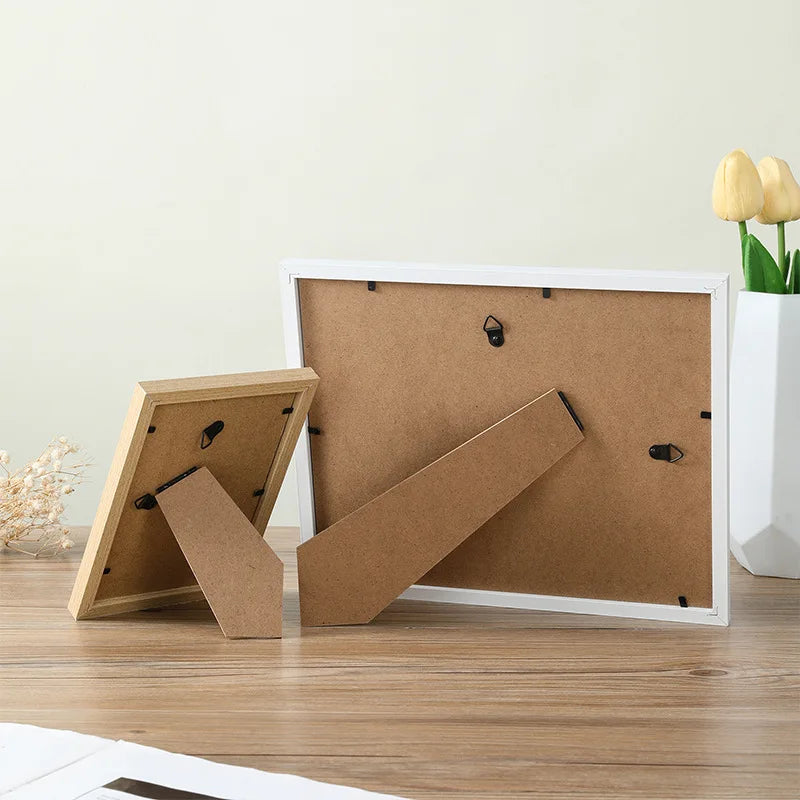 Modern Rectangle Brown Wood Standing-Hanging Photo Frames/ Many Various Sizes: 5 x7 inch/5 x 9 inch/11 x 15 inch