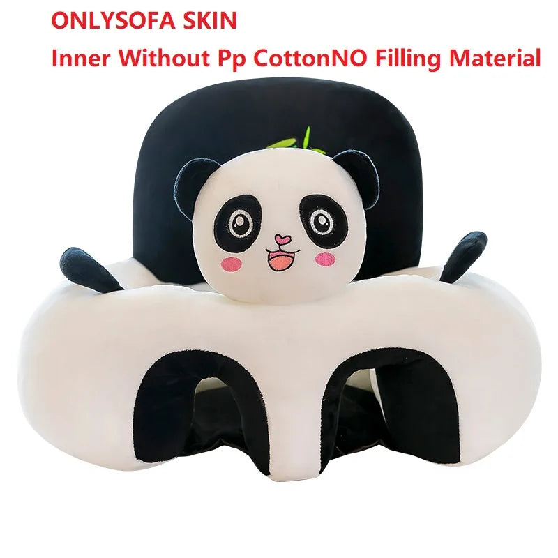 Babies-Preschoolers Upholstered Soft Velvet Fabric Electric Embroidery Cute Cartoon Animal Face Images Learning Seat Chairs/Ages: Newborn 0-3 Years + Older/Colors-Orange/Green/Gray/Black/Brown/Red/Multicolor/Checkered/Animals