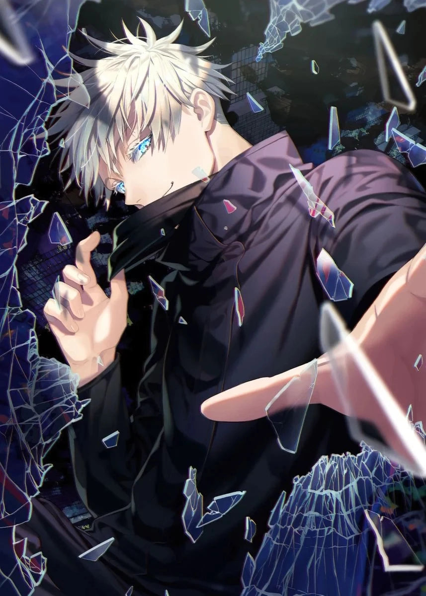 NULL Unframed Canvas Medium Watercolor Japanese Anime Jujutsu Kaisen Prints /Colors-Blue/Black/Multicolor/Purple/White/Red