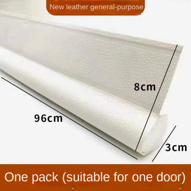 Non-Self-Adhesive Sound-Wind-Light-Bug Proof Cuttable Velcro PU Fabric Under Door Acoustic Round Foam Sealing Strips/Colors-Brown/Gray/Black/White