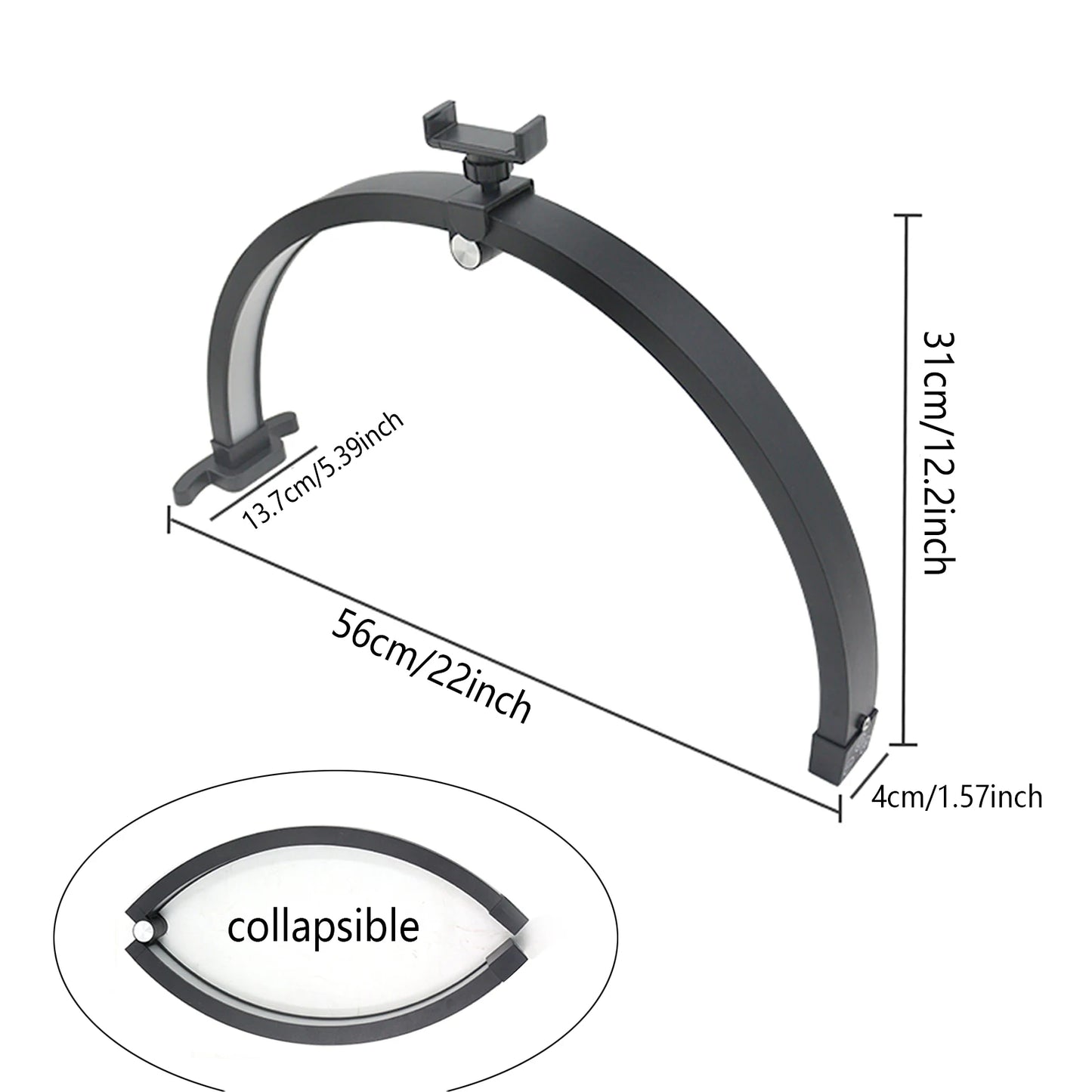 DUTRIEUX One Unit Touch Control Foldable Phone Holder White-Black Half-Moon Shaped LED Fill Light Finger Nail Dryers Tools