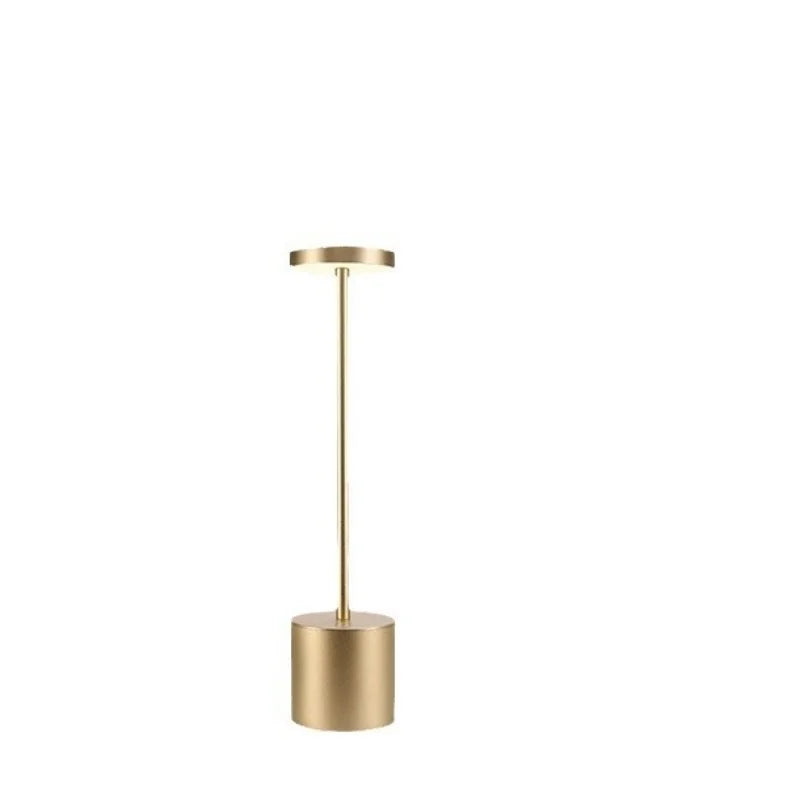 Qingba Small Flat Round Metal Cafe Atmosphere Touch Switch Tricolor Light Dimming USB Charging Port Table Lamps/Colors-Gold/Silver/White/Black/Multicolor/Body Changeable
