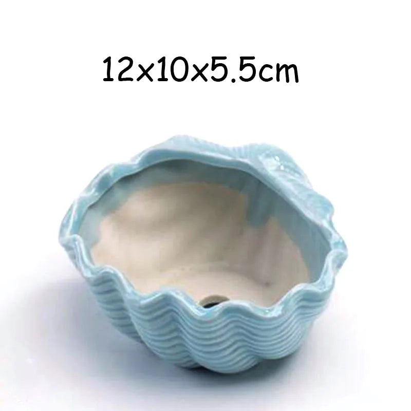 European Style Cute Fleshy Flowerpot Pocelain Blue Fish Macetas Vase Home Garden Mini Bonsai Cactus Flower Pot Balcony Decor