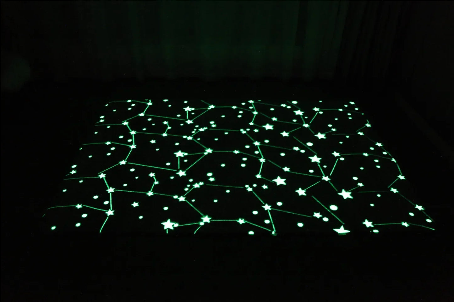 Wilton 100% Polyester Large Fun Glowing In The Dark Stars Area Rugs/Colors-Gray/Blue/Green/Pink/Multicolor