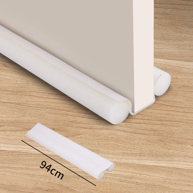 Non-Adhesive Flexible EVA Foam Velvet Fabric Cuttable Round Under Door Draft Stopper Sealing Strips/Colors-White/Gray/Brown/Black