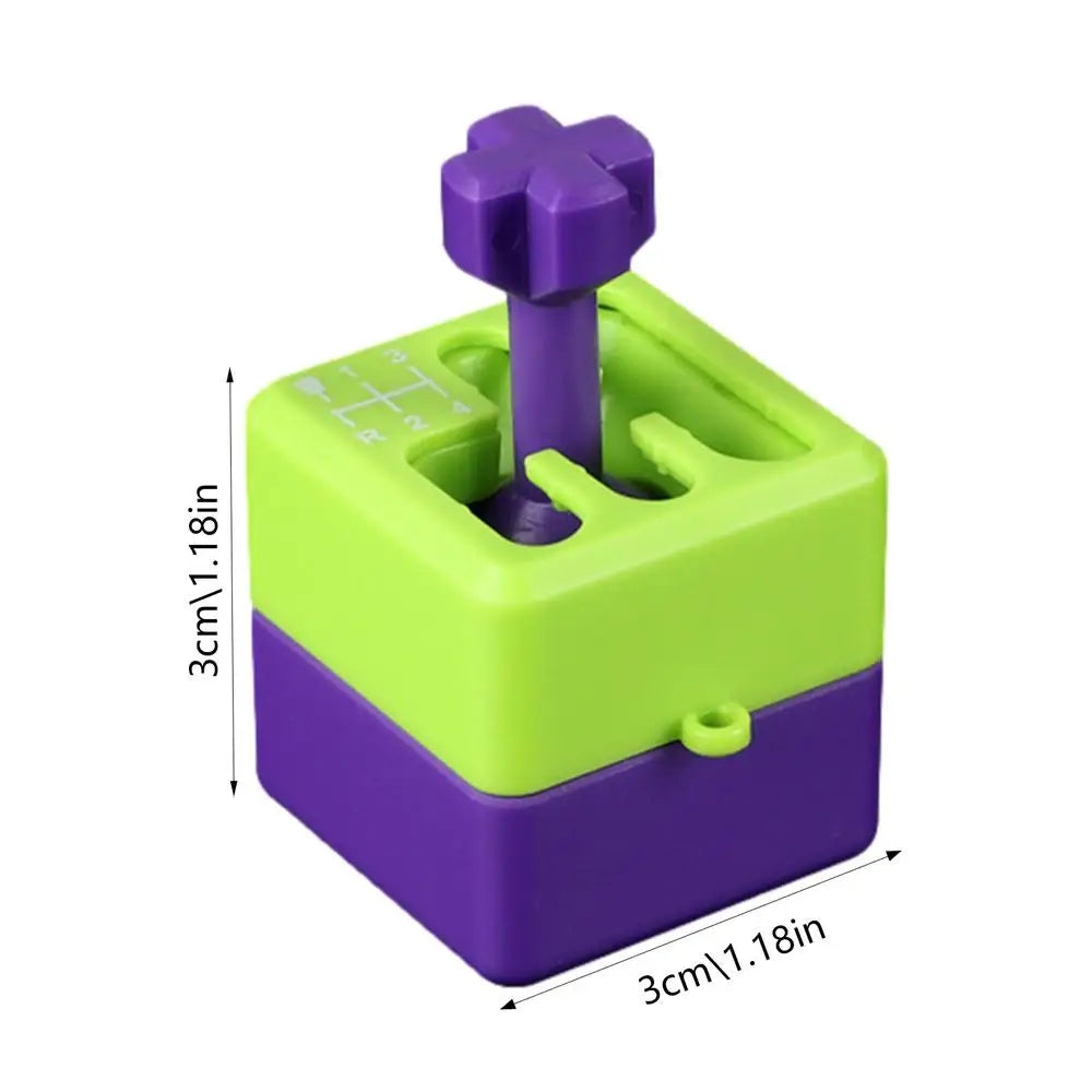 Small Plastic 3D Printing Realistic Shape Car Movable Gear Shift Fidget Keychain Toys/ Ages: 13-18 + Years Older Adults/ Colors-Green/Purple/Pink/White/Multicolor