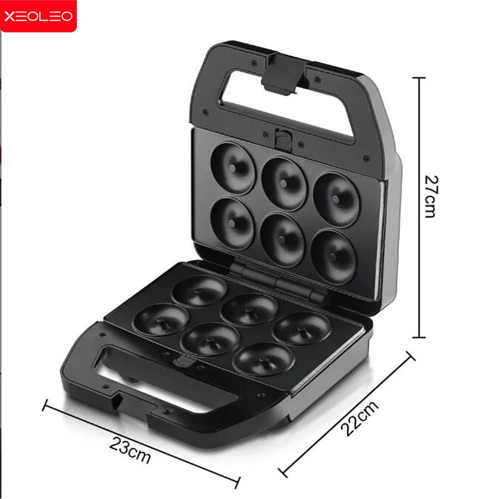 XEOLEO Black Non-Stick 5 in 1 Electric Waffles Iron Makers/5 Non-Stick Plates Included