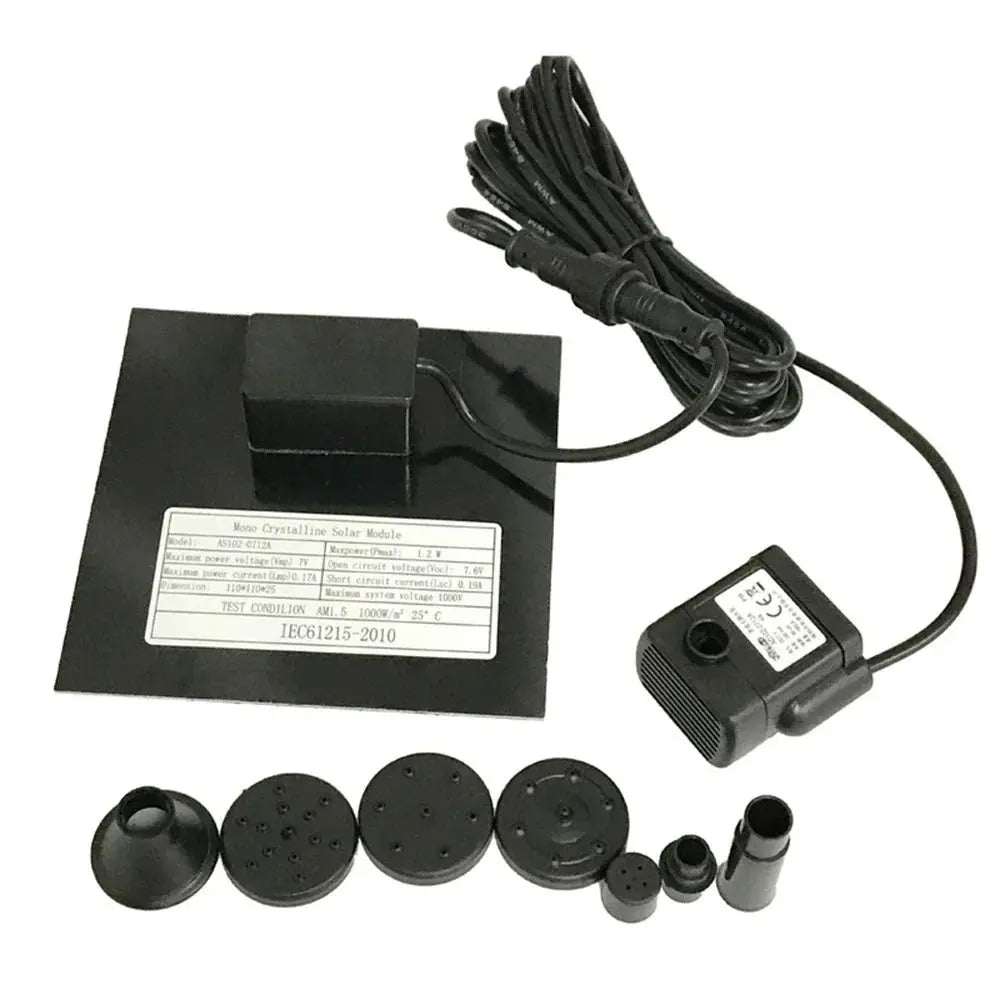 1.4W Mini Solar Fountain Pump Power Panel Kit Solar Panel Water Pump for Garden Pool Water Fountain Indoor Bird Bath Outdoor