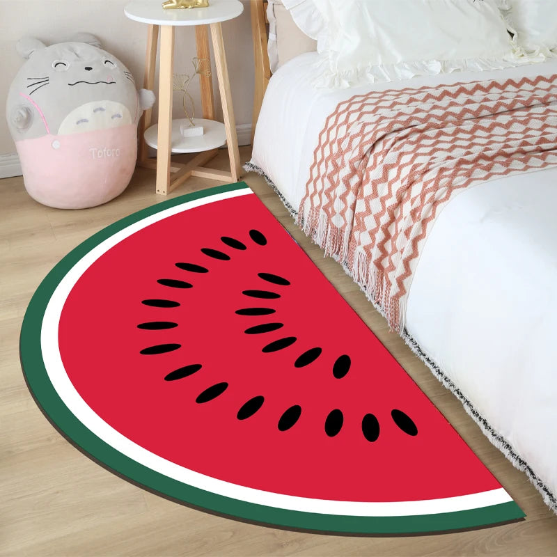 No-EN-Name-Null Indoor-Outdoor Customized Modern Cartoon Semicircle Rainbow Hand-Machine Washable Anti-Slip Bottom Wool Rugs/Colors-Rainbow/Geometric/Multicolor