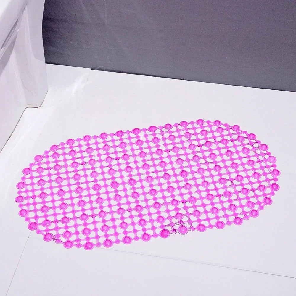 Bathroom Non-Toxic Striped-Geometric Suction Cup Shower-Bathtub PVC Non-Slip Base Mats/Size: 38x68cm/Colors/Purple/Green/White/Blue/Rose Red