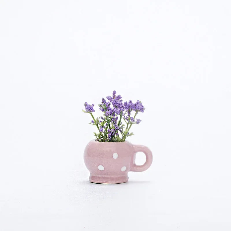 1pcs Creative Magnetic Mini Ceramic Vase 3D Simulation Flower Potted Cute Decorative Fridge Magnet for Kitchen Home Decor