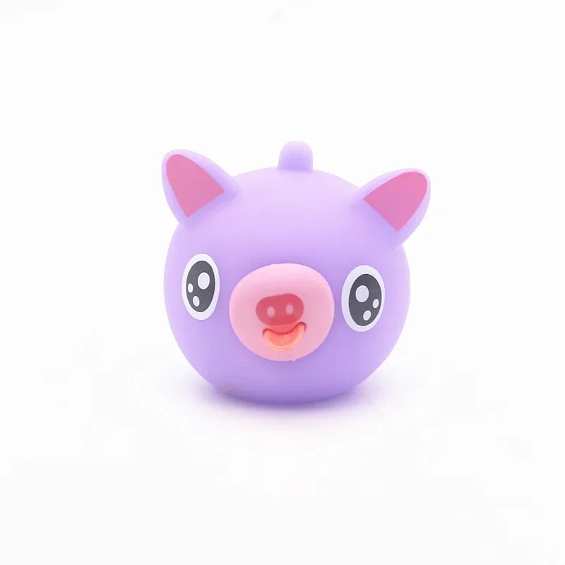 Kids Soft Plastic Silica Gel Non-Toxic Cartoon Cute Talking Babies-Bear-Rabbit-Pig-Tiger Animal Anxiety-Stress Reliever Toys/Ages: 13-18 Years Old/ Colors-Multicolor/Purple/Yellow/Pink/White/Animals