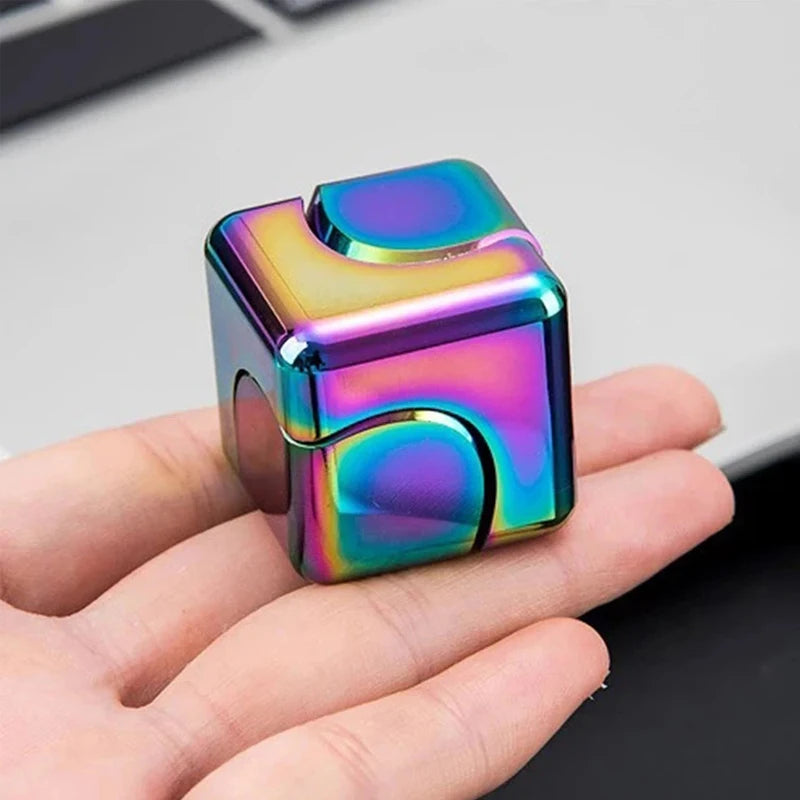 Square Metal Precision Eye-Hand Coordination Spinning Top Fidget Toys/Colors-Multicolor/Silver/Black/Ages: 13-18 + Years Old