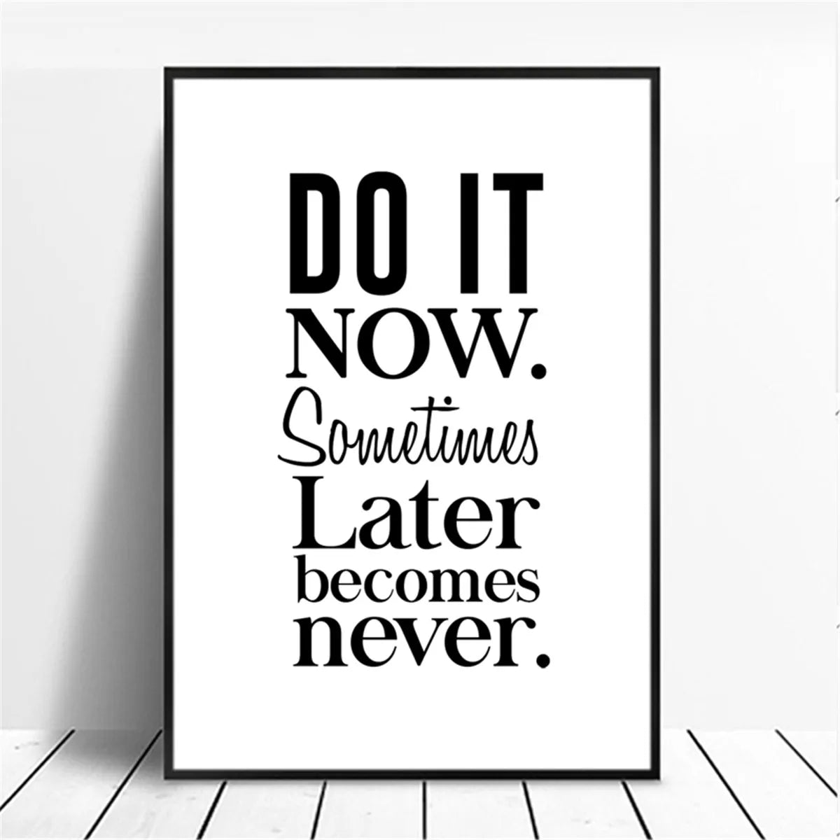 Unframed Canvas Rectangle Waterproof Ink Wall Black-White Quotes Minimalist Positive Words Prints