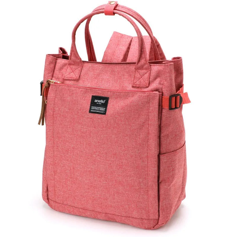 Women Softback Waterproof Polyester Zipper Nylon Backpacks/Back Straps-2 Handles/ 2 Side External Pockets-External Zipper Front Pocket/Built-In Laptop Compartment/Colors-Green/Pink/Red/Black/Gray