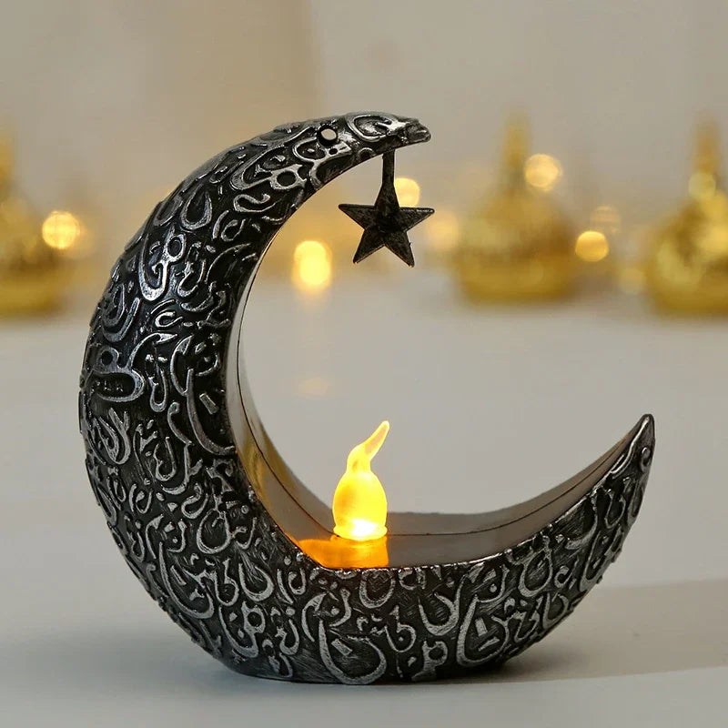 Plastic Semi-Handmade-Mechanical Modern Middle East Star-Moon Shape Candleholders/Colors-Bronze/Black/White