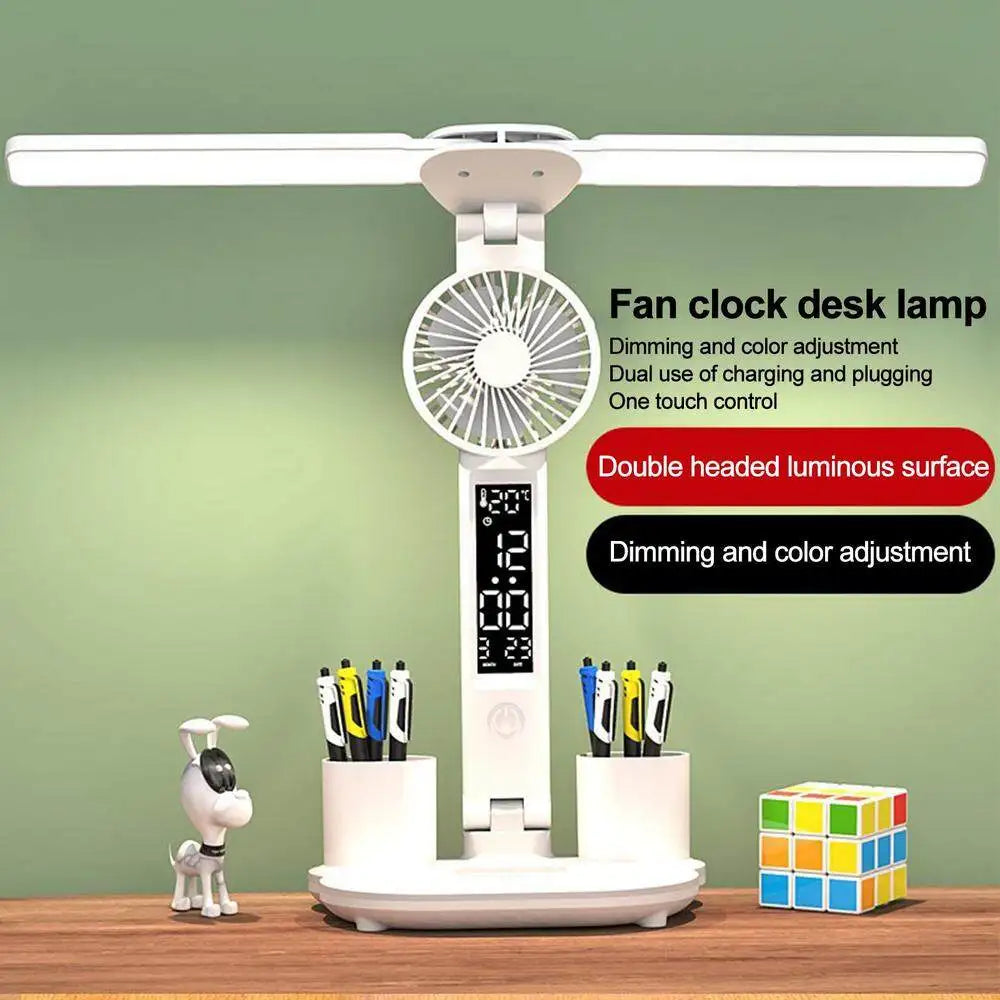 3-In-1 LED Touch Adjustable Dimmable Built-In Phone Charging Base Desk Top Lamps/Bulbs Included/ Rechargeable Battery Power Source/Colors-Black/White