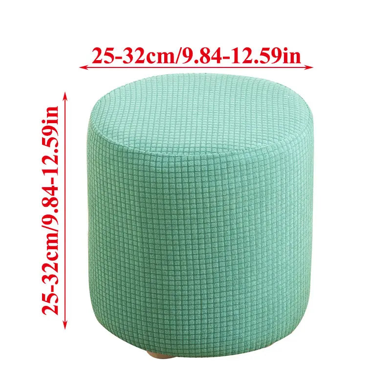 Round Polyester-Cotton Ottoman Stretch Elastic Slipcovers/Colors-Wine Red/Purple