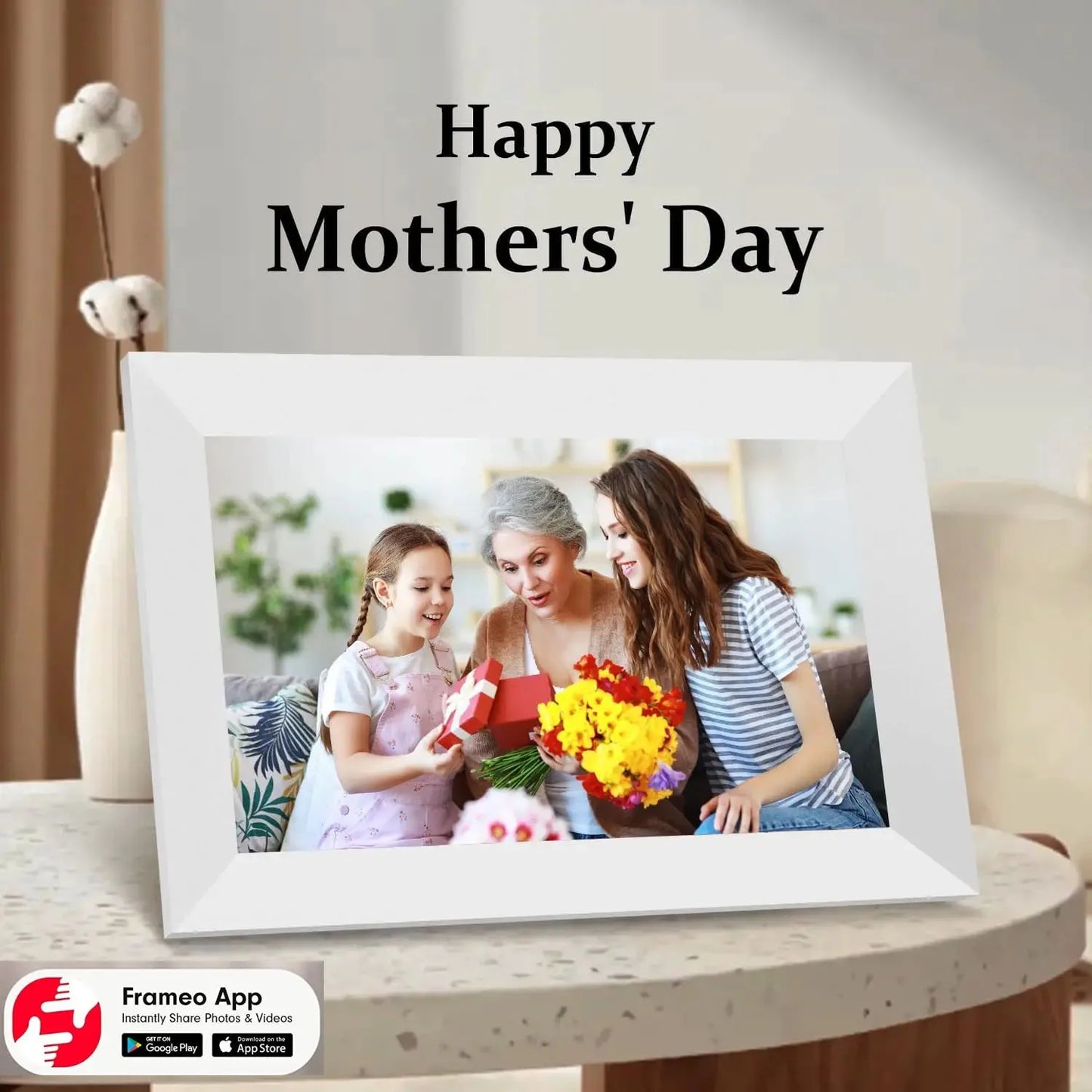 Digital Wireless-Instant Sharing 10.1 HD Touchscreen Photo Picture Frames/Holder Stand /Power Adapter/JPEG Image/WIFI-UBS/Wall Mount/Colors-Black/White