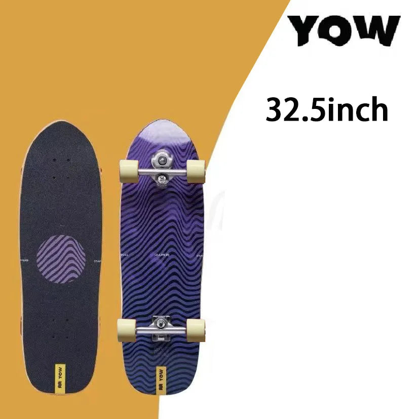 YOW Whole Kits Land Surf Skateboard Longboards w/ Trucks Wheels Bearings/And Tool/Colors-Black/Blue/Red/Striped/Yellow/Multicolor