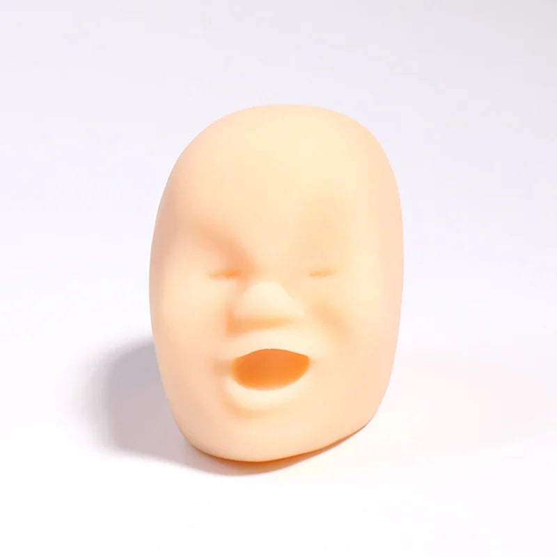 No-EN-Name-Null Kids-Adults Soft Cartoon Plastic 3D Doll Heads Mochi Squishy Funny Face Squeeze Toys/ Colors-Gray/Beige/Black/Brown/Ages: OVER 3 Years Old-Adults