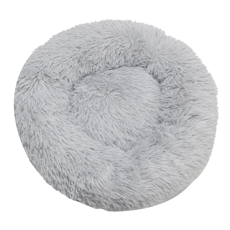 Cats-Dogs Round Washable Soft Cotton Lining Warm Plush Anti-Slip-Waterproof Bottom Beds /Colors-Gray/Dark Gray/Brown/White/ Pink/Tie Dyed/Light Apricot/Coffee/6 Sizes To Choose