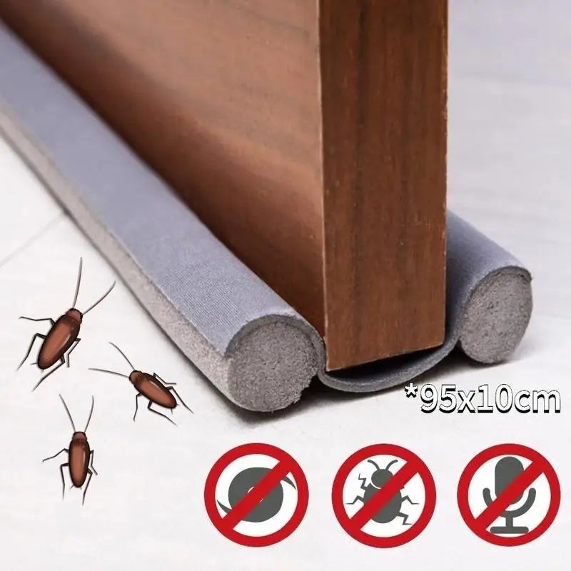 Non-Adhesive Flexible EVA Foam Velvet Fabric Cuttable Round Under Door Draft Stopper Sealing Strips/Colors-White/Gray/Brown/Black