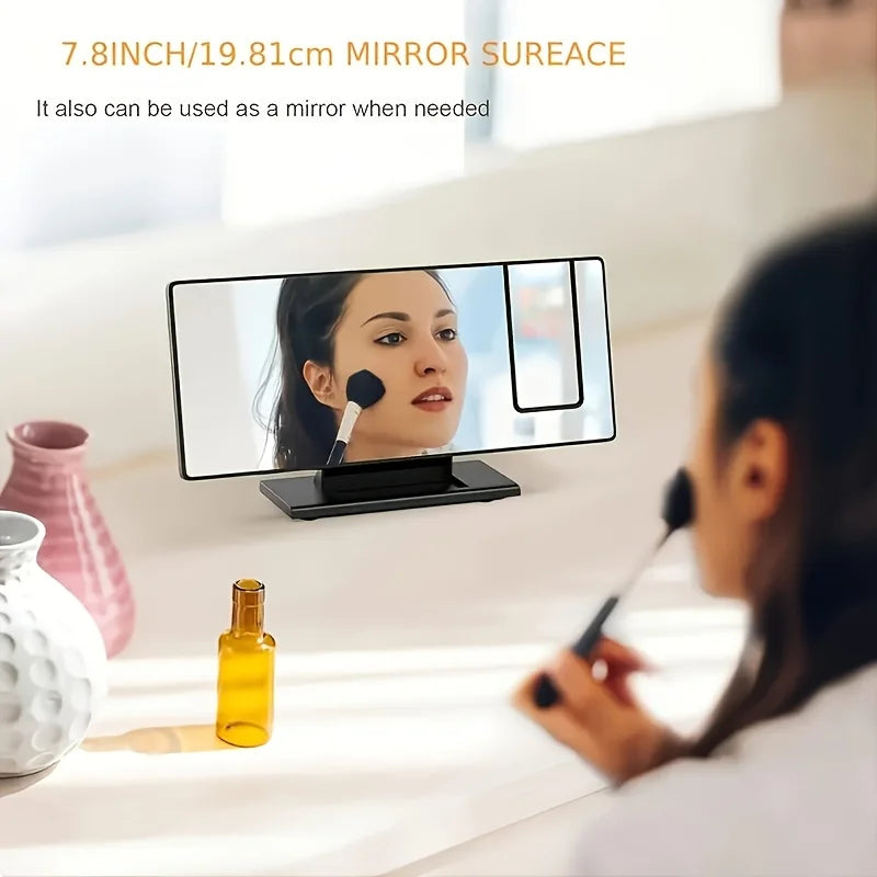Mirrored Face Rectangle Intelligent Plastic Digital LED Multifunctional Projector Plug-In USB-DC Cable Alarm Clocks/Colors-Black/White/Multicolor