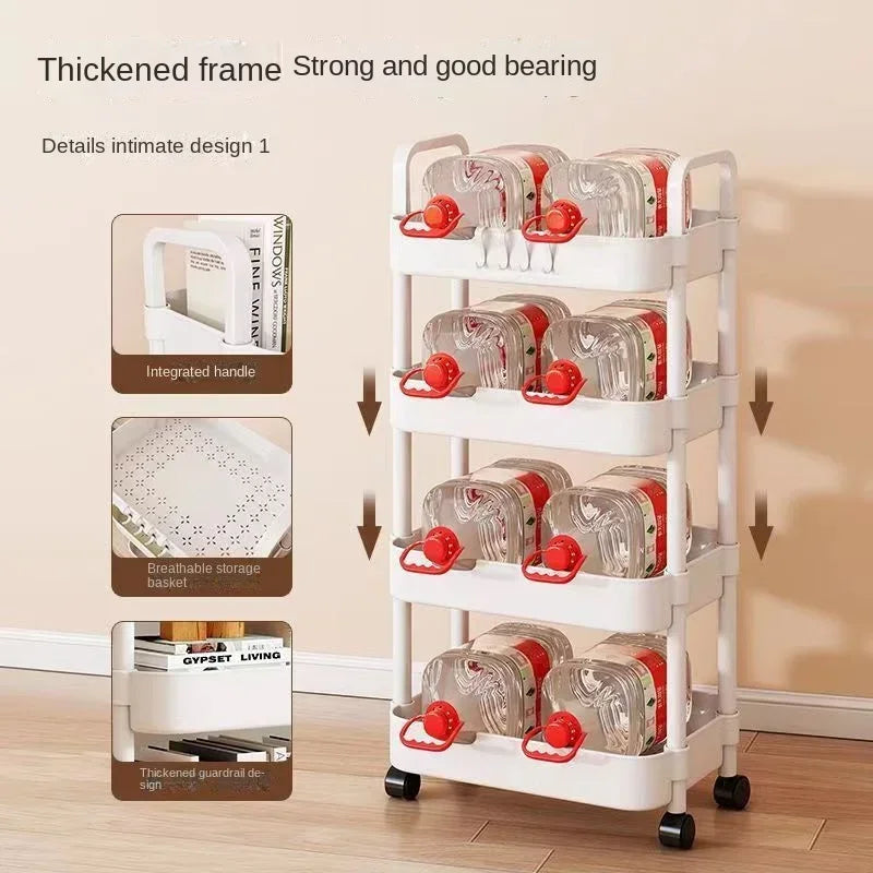 4 Tiers /Multi-Layer Plastic Storage in Kitchen/Colors-White/Black