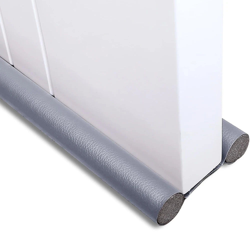 TFFAAI Round Self-Adhesive PU Leather Foam Cuttable Sound-Windproof Rubber Door Draft Stoppers/Colors-Gray/Black