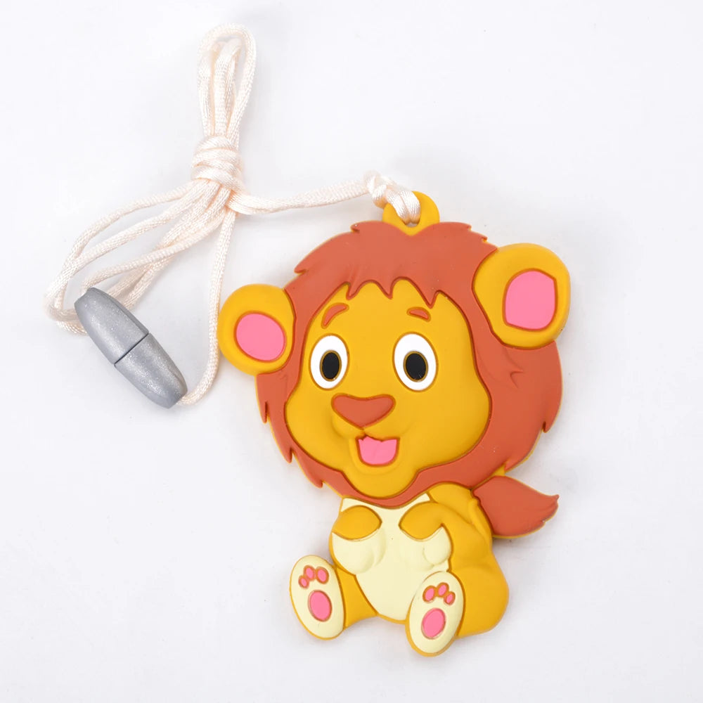 Animal Shaped Baby Silicone Teether Necklaces/Ages: Newborn-3 Years Old/Colors-Multicolor/Brown/Blue/Green/Purple/Pink