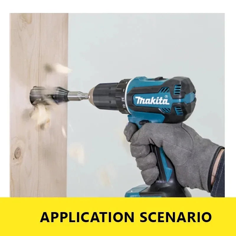 MAKITA 18V Outdoor Maximum Output Cordless Brushless Black-Blue Body Battery-Powered Rechargeable Soft Rubber Covered Pistol Handle All Aluminum Head Tung Steel Shaft Electric Power Driver Drills