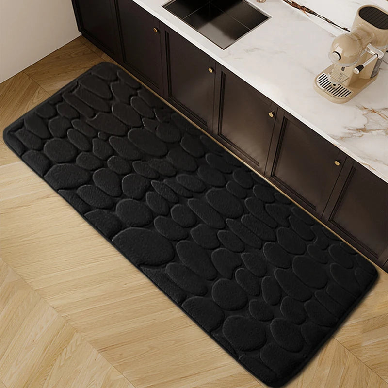 Kitchen Soft Pebble Cobblestone Design Polyester Kitchen Rugs/Colors/White/Gray/ Black/Blue/Multicolor/ Beige/ Brown/Hand Wash