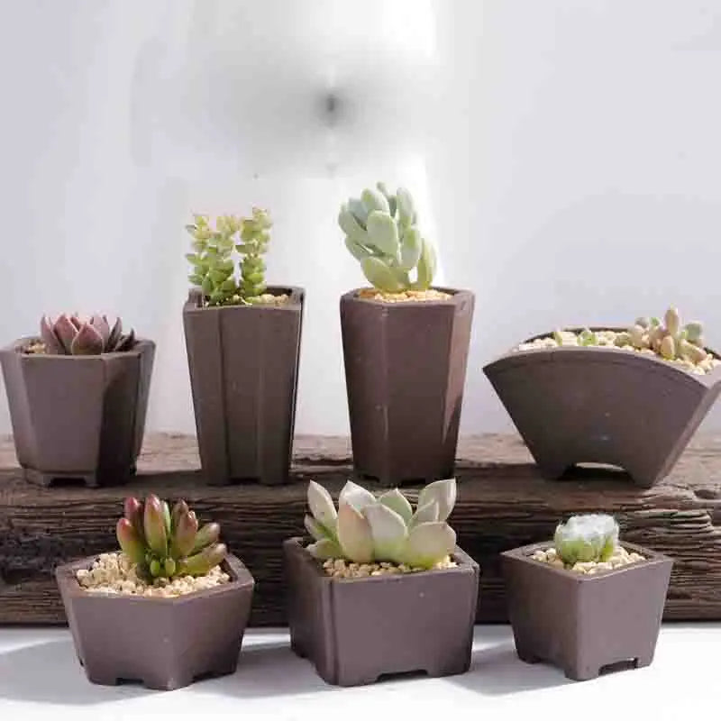 Yixing Purple Sand Flower Pot Mini Succulent Thumb Flower Pot Creative Home Chinese Small Bonsai Pot Decorative Flower Pot LE337