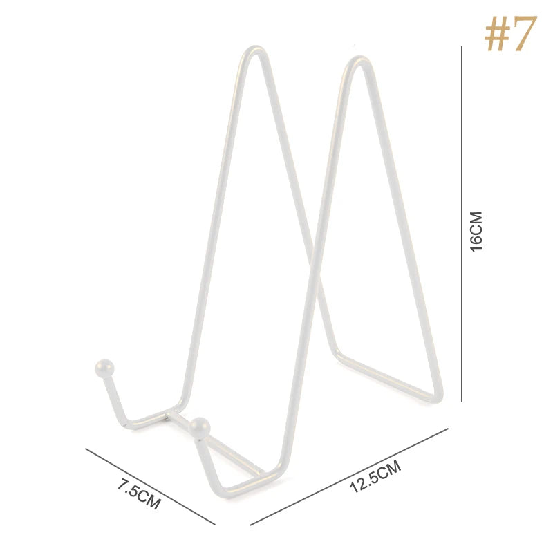 1PCS Iron Art Magazine Display Stand Dish Rack Plate Bowl Picture Frame Photo Book Holder Home Decoration Plate Tabletop