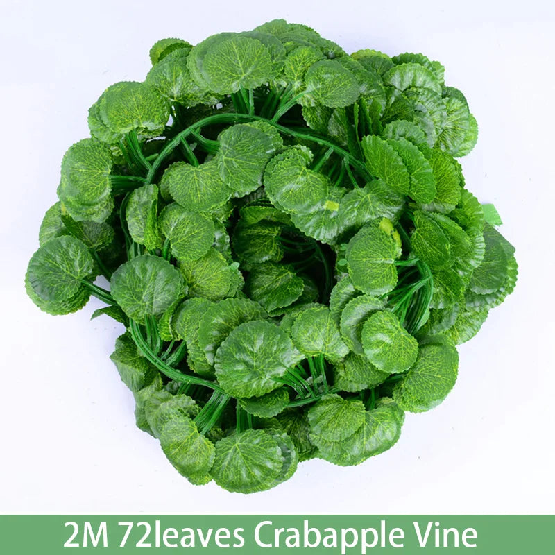 Outdoor Green 12 PCS Set Artificial Rattan Garland Non-Flowering IVY Vine Plants