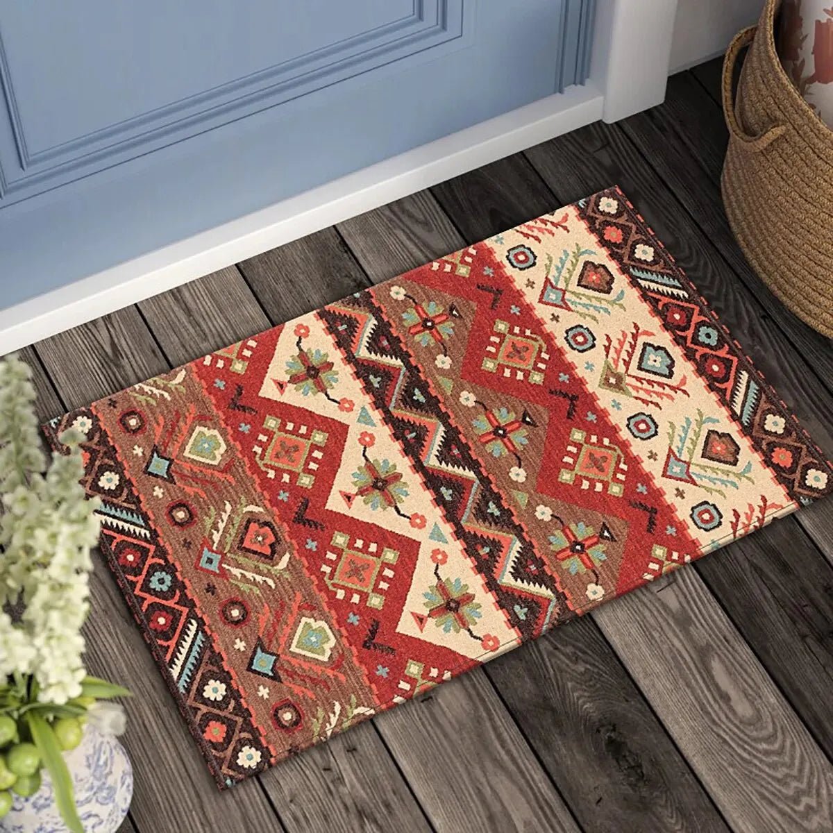 Indoor-Outdoor Rectangle Bohemia Persian Polyester Anti-fatigue Floor Mats/Colors-Geometric/ Multicolor/Red/Beige/Floral