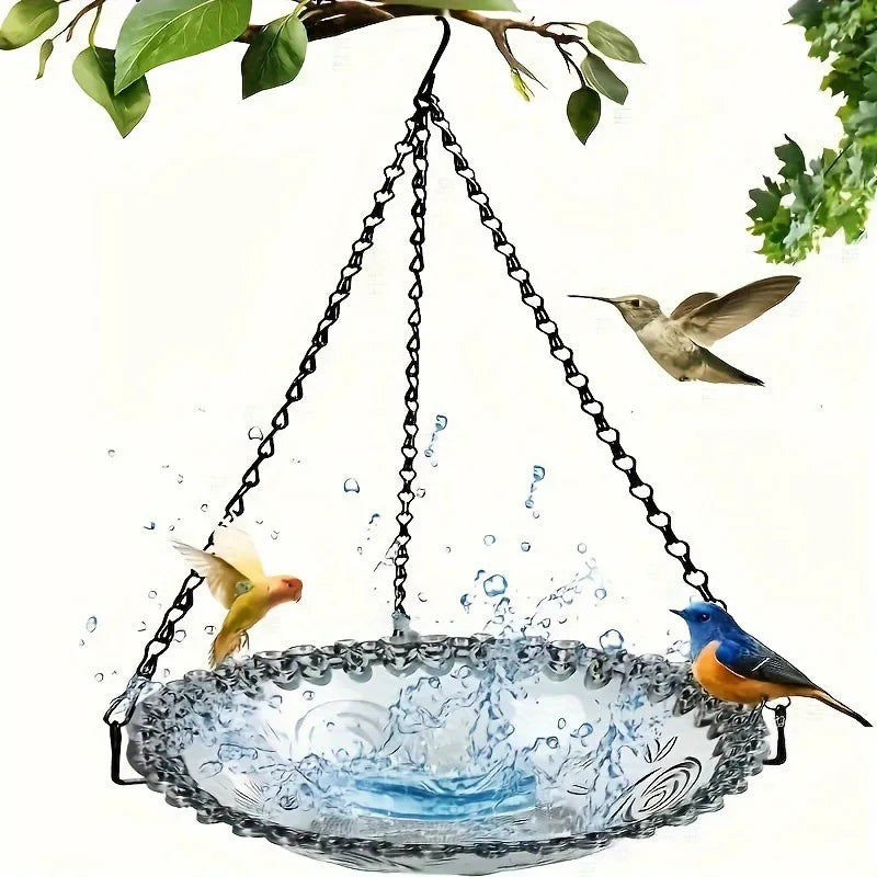 15inch Bird Baths Tub Bowl Basin Parrot Cage Hanging Bathing Box Parrot Bath Supplies Bath Room Feeders for Outdoor Patio Parrot