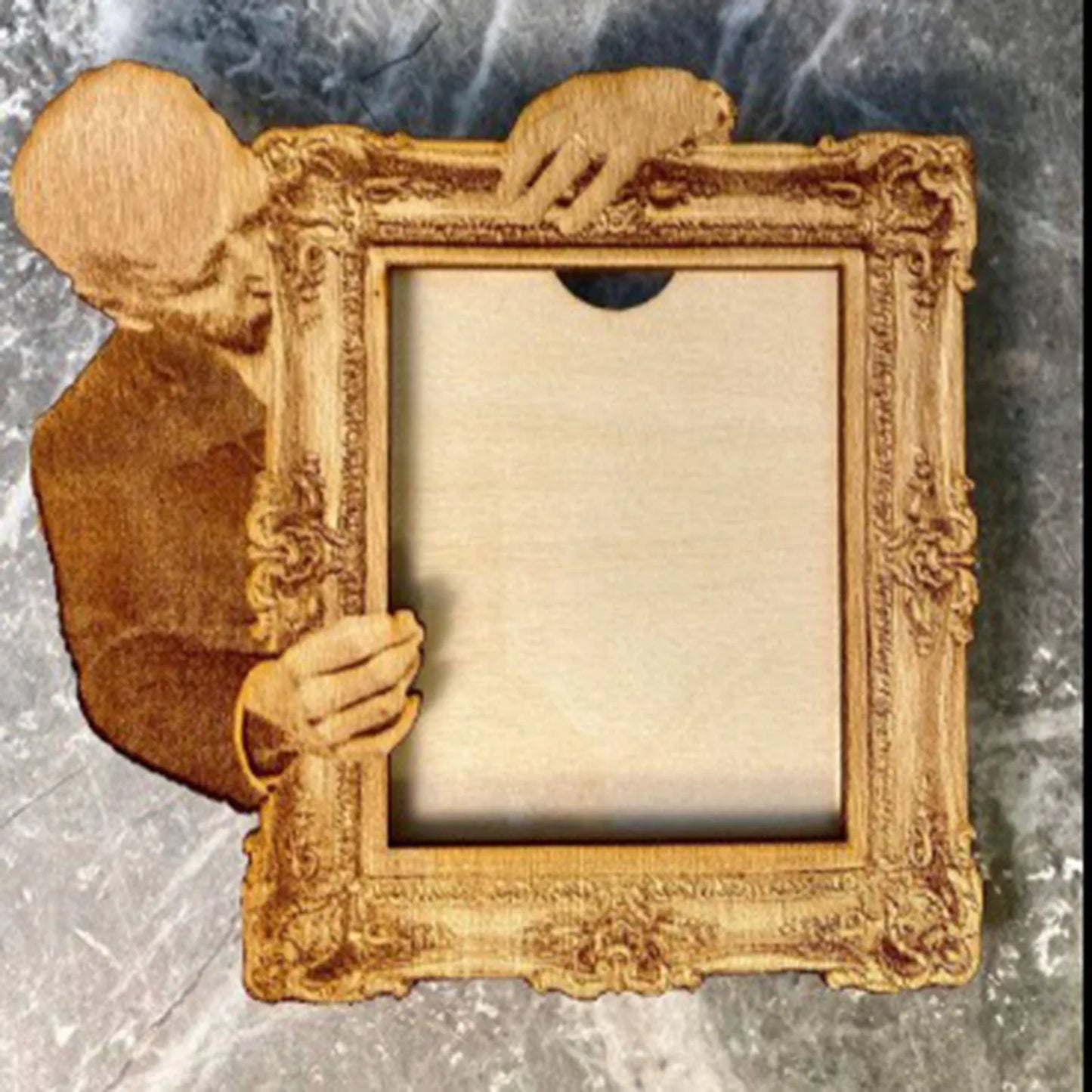 The Original Look At This Photograph Picture Hilarious-Funny Personalized Wood Rectangle Picture Frames/Colors-Brown/Beige