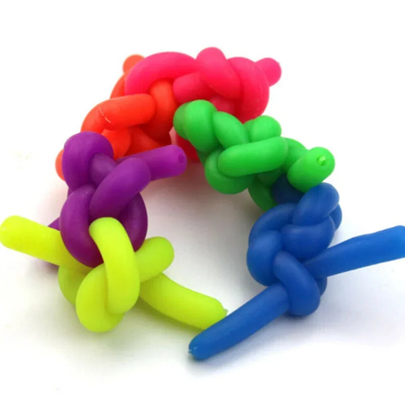 6-12 PCS Set Multicolor Soft Rubber Twistable TPR Stretchable Elastic Rope Relief Stress Fidget Toys/Ages: 7-18 + Years Older