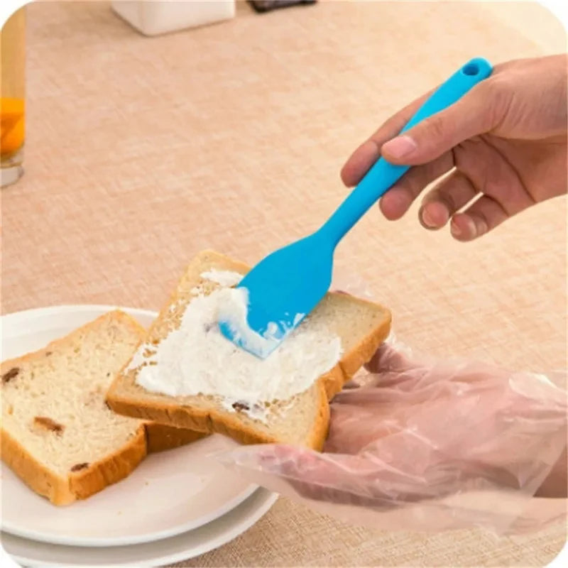 Kitchen Small Heat Resistant Integrated Soft Silicone Spatulas/With Hook Hole/Colors-Red/Blue/Green/Orange/Pink