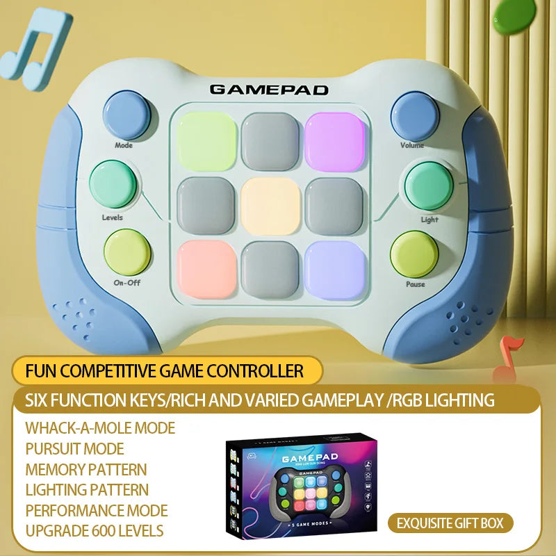 Plastic 999 Levels 7 Colors Addictive Hand-Eye Electronic Memory Fast Silicone Push Button Handheld Gamepad Consoles Interactive Fidget Toys/Ages: 3-18 Years Old Adults/Colors-Black/Yellow/White/Multicolor/Animal